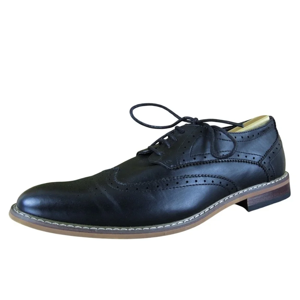 Vostey Milan Men  Derby Oxfords Black Synthetic Size 10 Medium‎ Gently Used 2025